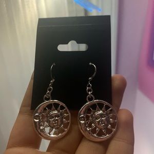 Handmade Sun and Moon charm earrings